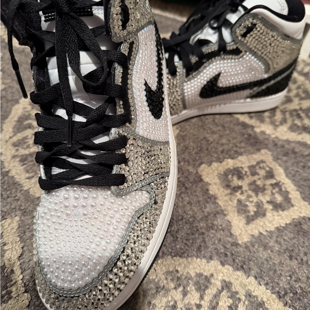 Nike Women's Black and White Crystal Sneakers